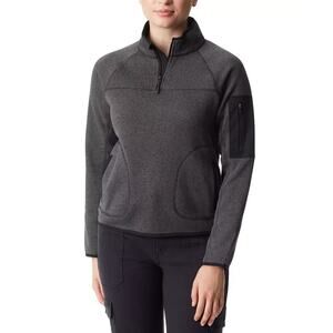 Bass Womens Mixed Media Pullover Small Forged Iron With Zippered Pockets NWT B74